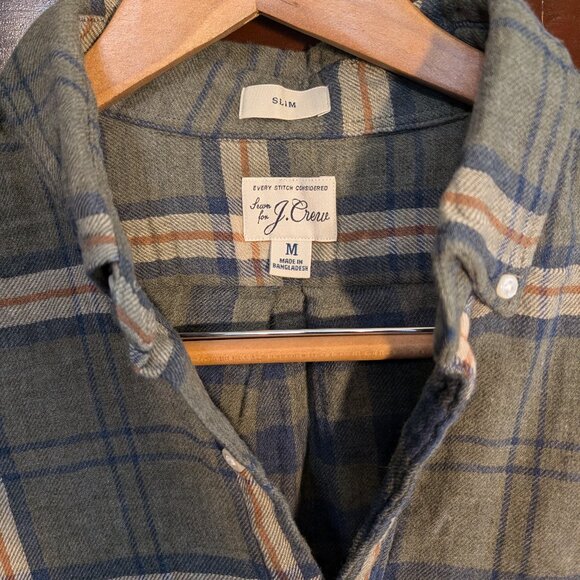 J Crew Double Weave Slim Fit Plaid Shirt - M - Picture 2 of 5